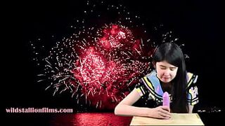 Chinese Teen shows how sexy she can be on New Years Eve