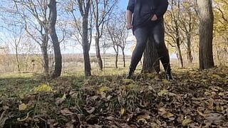 Sexy mature bbw playing in the forest hot fetish