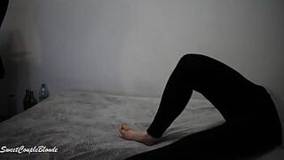 Leggins With Cute Blonde, She is really sexy in it