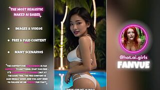 Hot AI Asian Babes In Night Pool - 12 Sexy Images