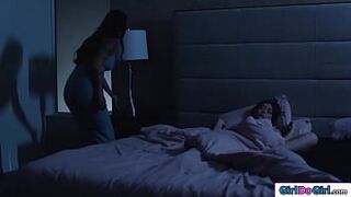 Mature asian stepmom Dana Vespoli sees her feelings for her busty stepdaughter Chloe Surreal answered with a kiss.The milf facesits n masturbates her