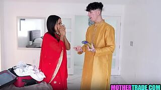 Indian step moms swap step sons for foursome sex