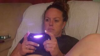 Secretary gets off of work and spreads her legs and shows off her thick juicy thighs and laughs