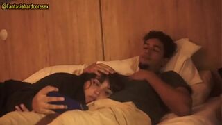 My stepsister lies on my lap and I put it in her mouth on purpose I ALISONGONZALEZ X FANTASIAHARDCORESEX