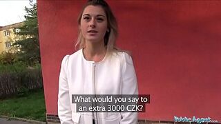 Public Agent Sexy teacher Agnes White fucking in a car for extra Cash