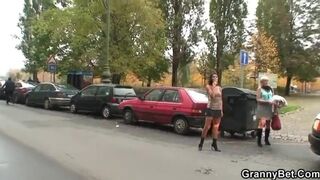 He has the choice between an old woman and a young slut