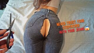Sly stepfather always knows how to help his naive stepdaughter