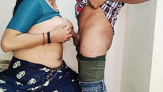 Stepmother sucks stepsons erect cock then stepson going to school fucks him doggystyle