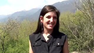 Amateur video Emy fucks a tough pig in the woods full of voyeurism and enjoys doggy style