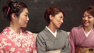 Japanese traditional kimono orgy with Maki Hojo and friends