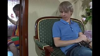 young boy having fun with panties