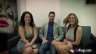 For the first time, the most spectacular MILFs at FAKings bang a lucky guy