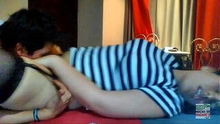 Sweet little slutty teen Mexican girl escapes from to record a real home video for her husband, the cuckold, rich moans and internal cumshot
