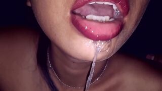 Susy's blowjob with internal cumshot and spits out all the semen