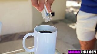 Step son ass fucks step mom when step dad is away