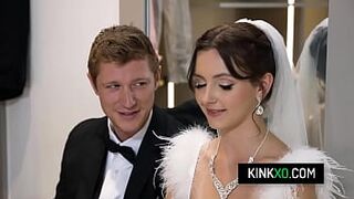Milf stepmother and stepdaughter threesome sex with the groom before the wedding day
