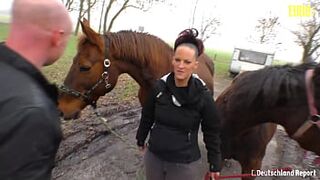 DEUTSCHLAND REPORT - Sexy Ass Wife Blows And Fucks Outdoor With Her Neighbor
