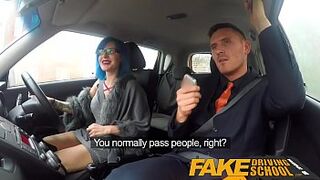 Fake Driving School - sexy slutty alt MILF with big titties has rough sex with her dominating older teacher